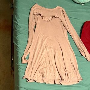 Elegant Pink Long Sleeve Dress